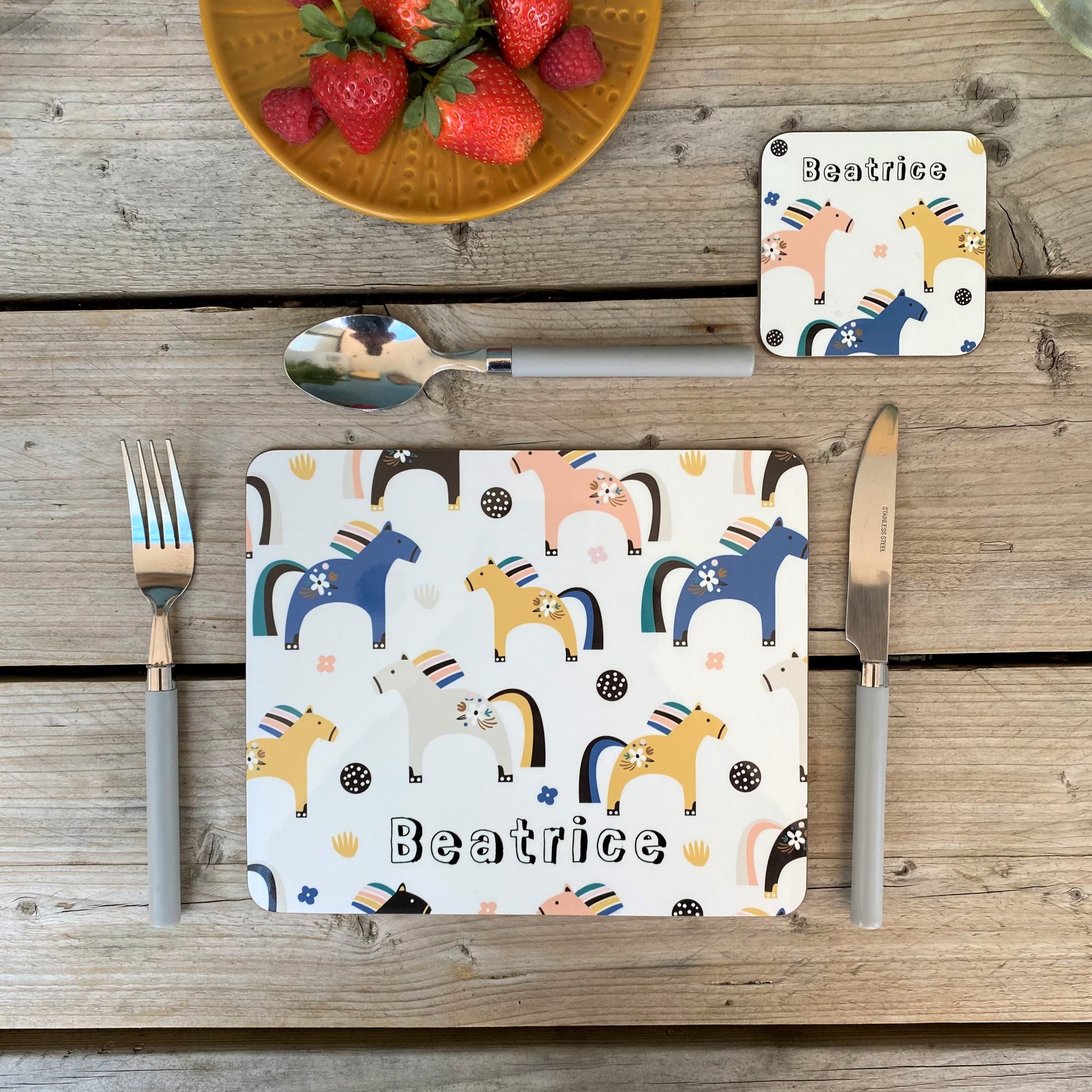 Ponies personalised Placemat