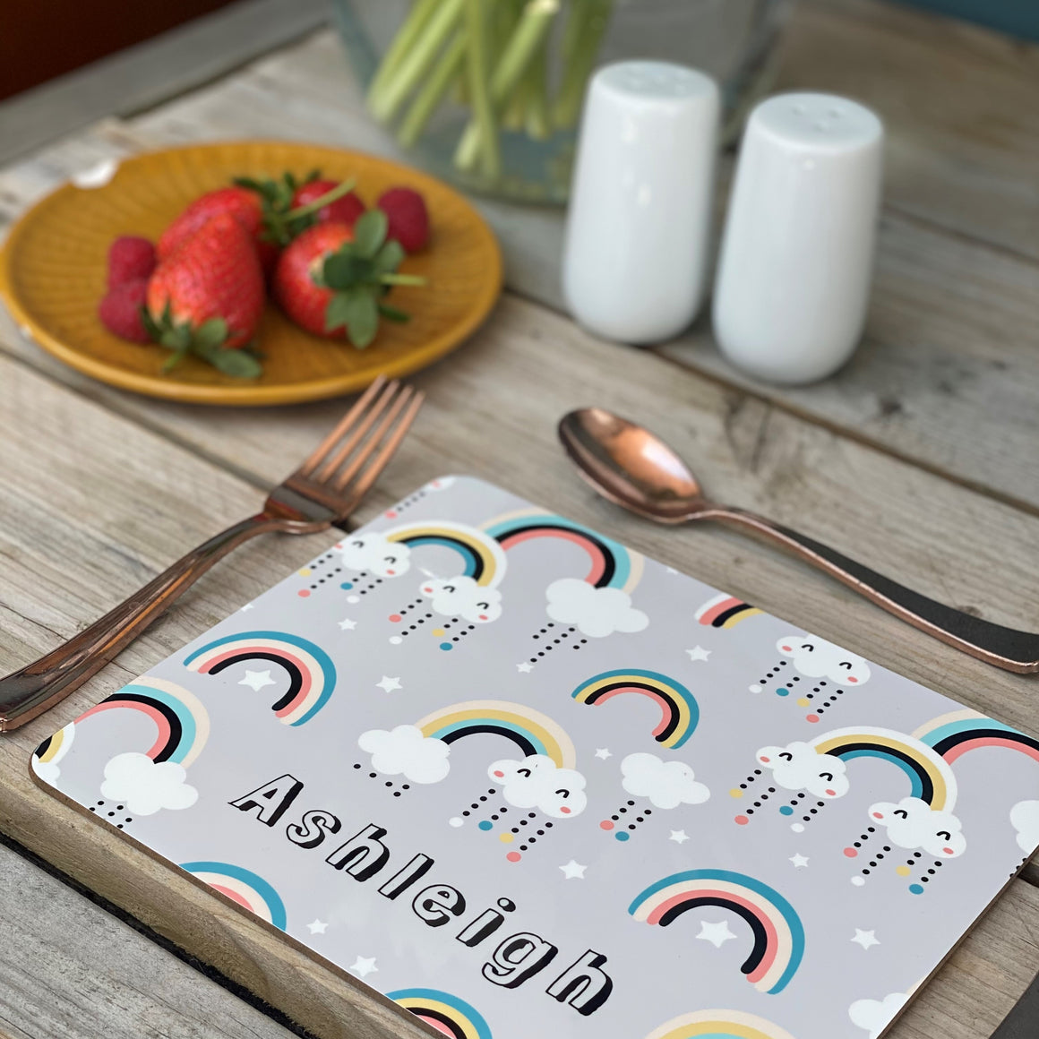 Rainbows personalised Placemat