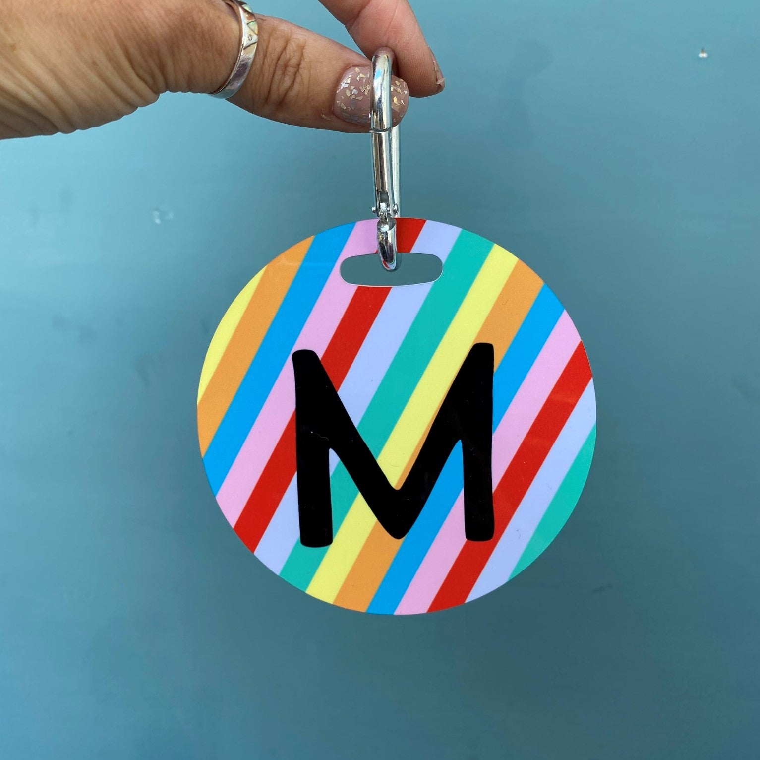 Rainbow Striped Bag Tag