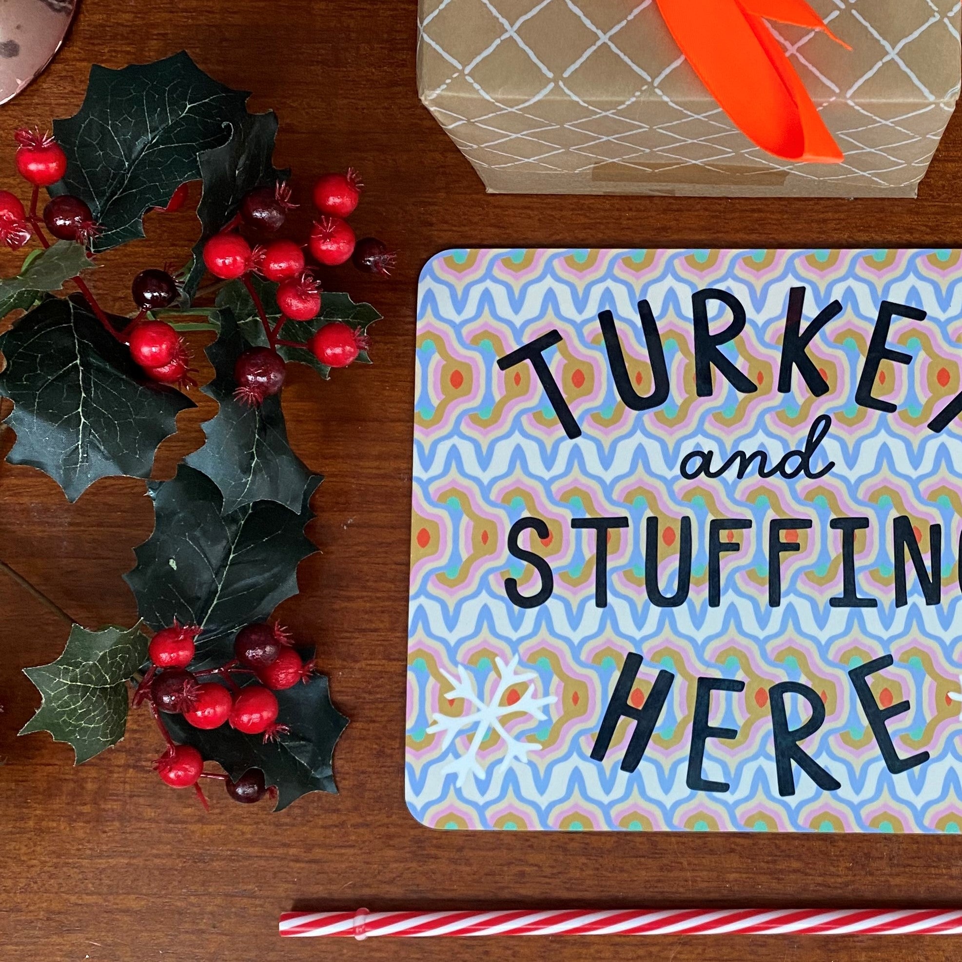 Turkey and Stuffing Here Centre Piece Serving Tablemat