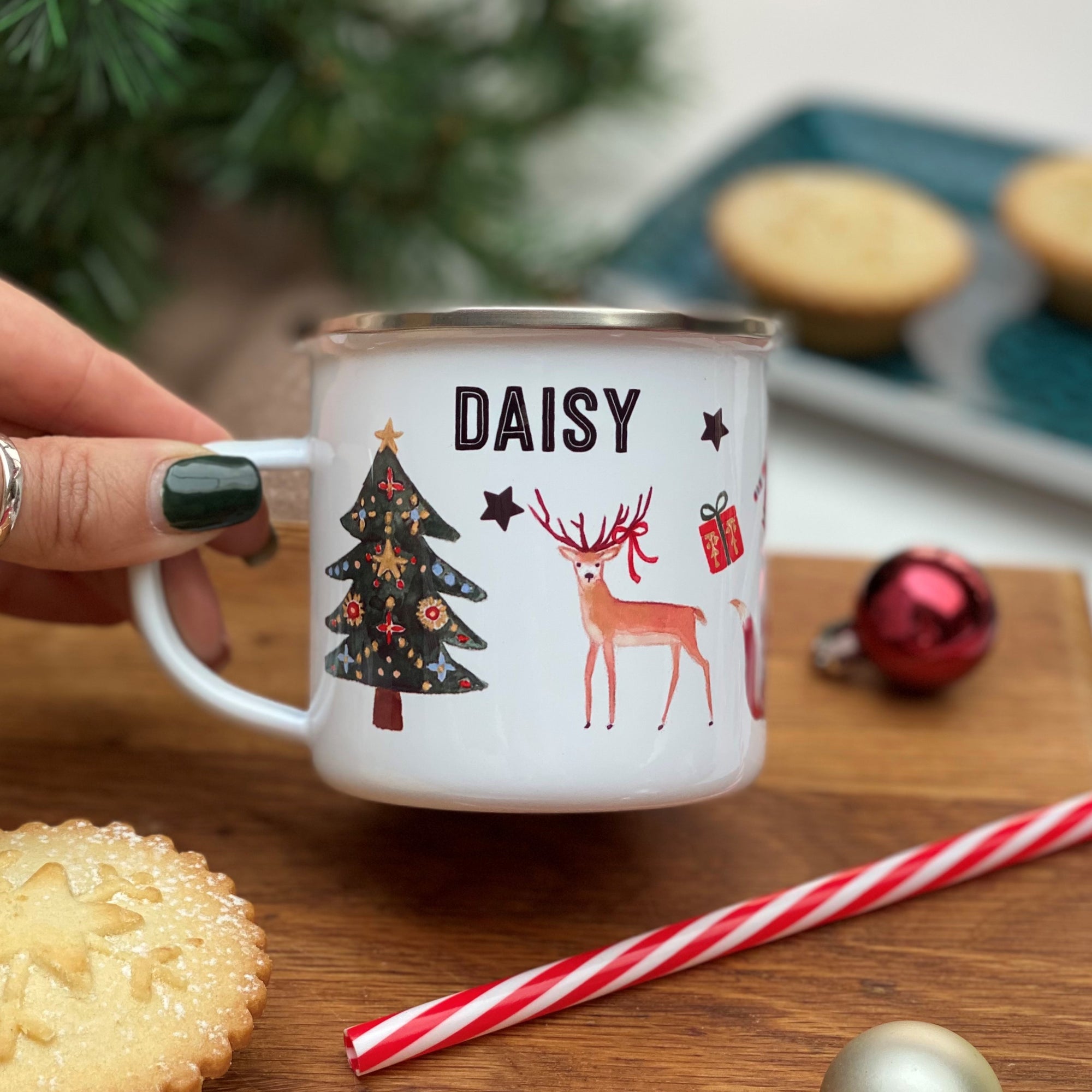 Classic Christmas Enamel Mug - Hendog Designs